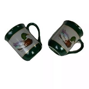Vintage Set of 2 Otagiri Mugs Mallard Ducks Cups